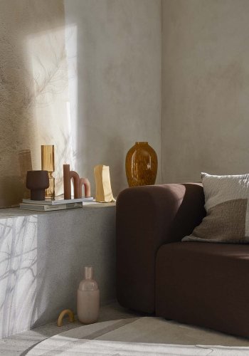 BROSTE COPENHAGEN Lagoon Modulsofa rechter Eckabschnitt - brauner Stoff