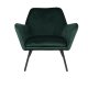 WHITE LABEL LIVING Bon loungestol, med armlener - grnn flyel og metall