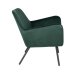 WHITE LABEL LIVING Bon loungestol, med armlener - grnn flyel og metall