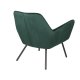WHITE LABEL LIVING Bon loungestol, med armlener - grnn flyel og metall