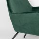 WHITE LABEL LIVING Bon loungestol, med armlener - grnn flyel og metall