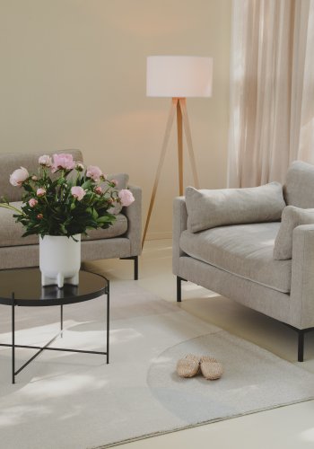 ZUIVER Summer Love Seat, med armlener - beige polyester og stl