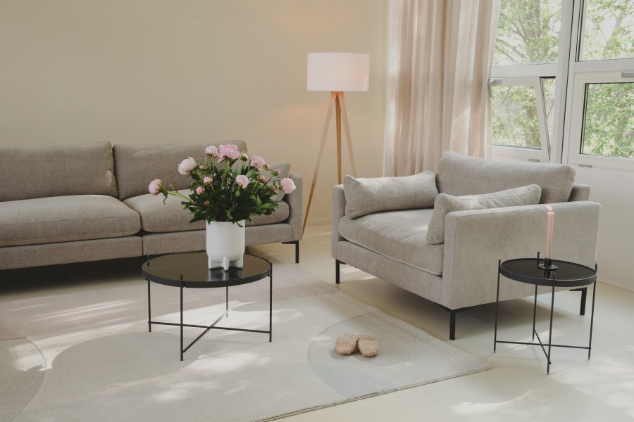 ZUIVER Summer Love Seat, med armlener - beige polyester og stl