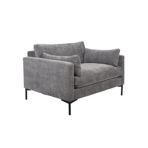 ZUIVER Summer Love Seat, med armstöd - antracitgr polyester och stl