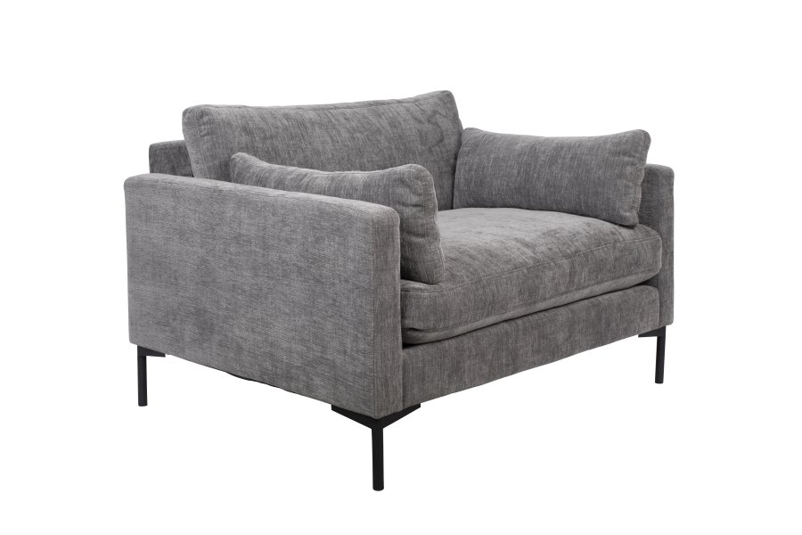 ZUIVER Summer Love Seat, med armlener - antrasittgr polyester og stl