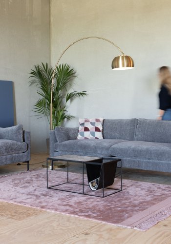 ZUIVER Summer Love Seat, med armlener - antrasittgr polyester og stl