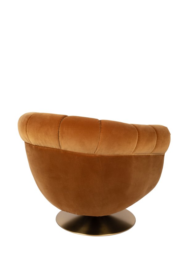 DUTCHBONE Member svingstol, med armlener - oransje Whisky bomull/polyester og messingstl