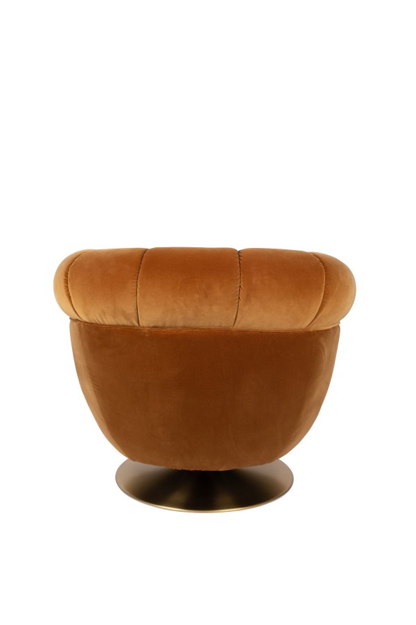 DUTCHBONE Member svingstol, med armlener - oransje Whisky bomull/polyester og messingstl