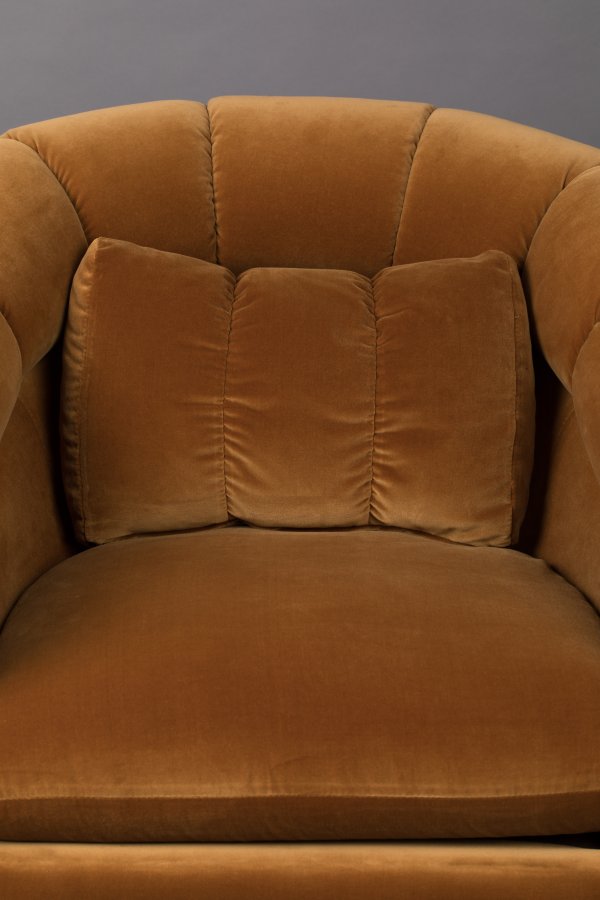 DUTCHBONE Member svingstol, med armlener - oransje Whisky bomull/polyester og messingstl