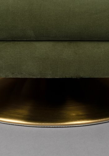 DUTCHBONE Member svingstol, med armlener - olivengrnn polyester/bomull og messingmetall