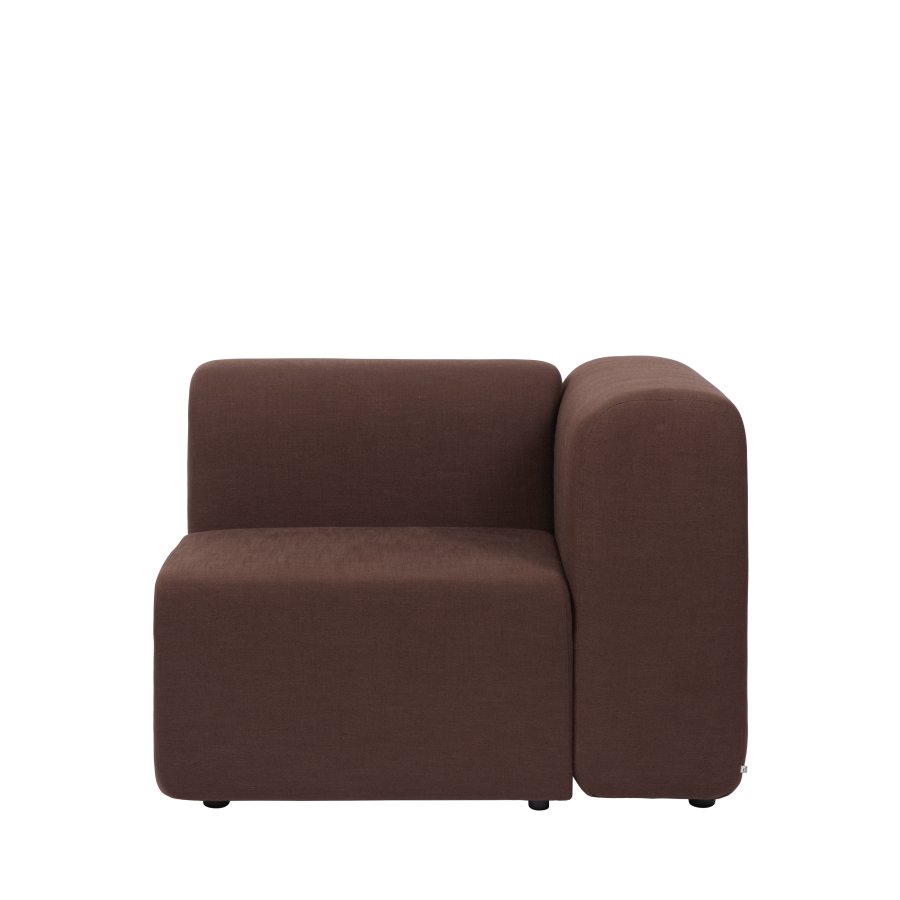 BROSTE COPENHAGEN Lagoon Modulsofa linker Eckteil - brauner Stoff