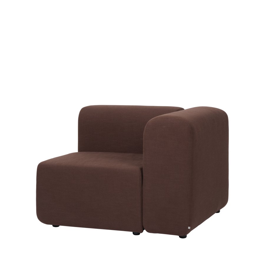 BROSTE COPENHAGEN Lagoon Modulsofa linker Eckteil - brauner Stoff