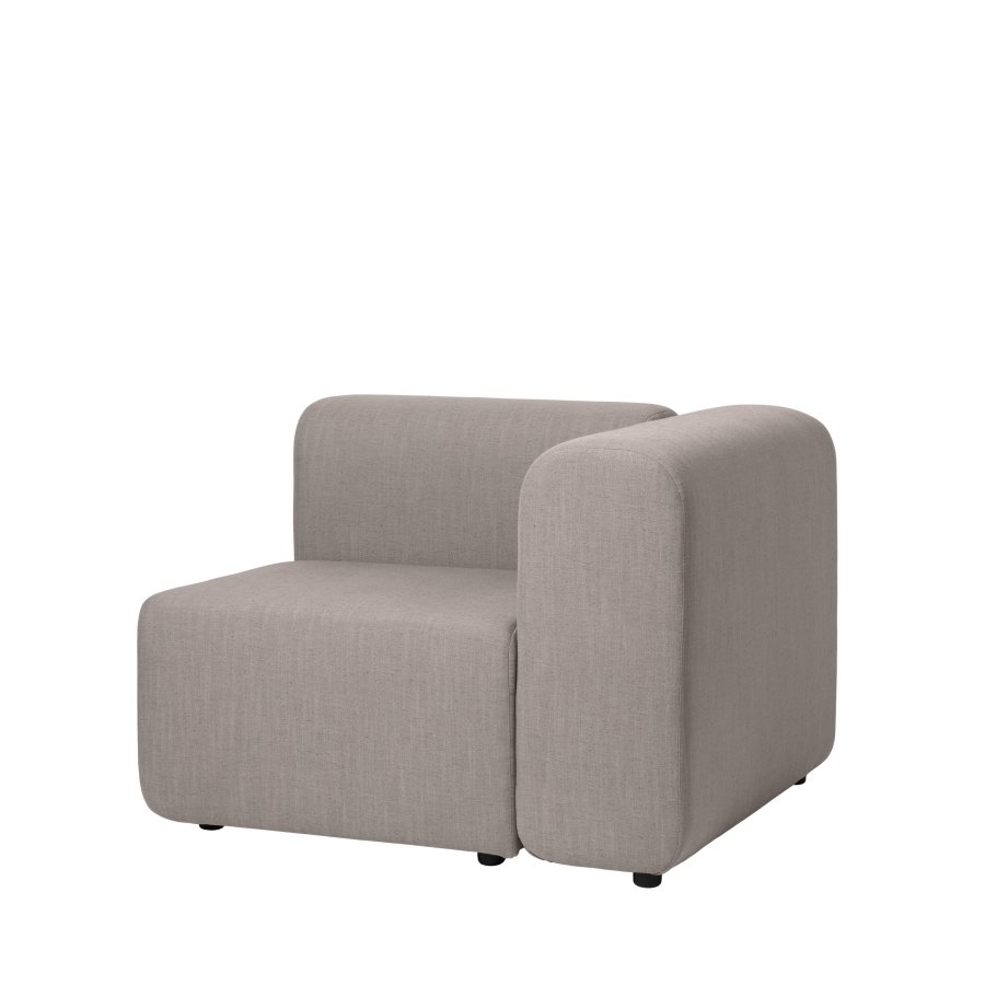 BROSTE COPENHAGEN Lagoon Modulsofa linker Eckabschnitt - Latte-Stoff 