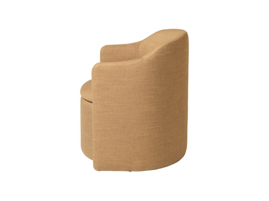 BROSTE COPENHAGEN Teichsessel, m. Armlehnen – ockerfarbener Stoff