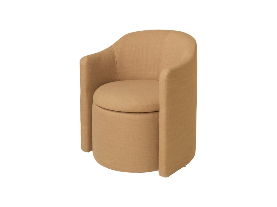 BROSTE COPENHAGEN Teichsessel, m. Armlehnen – ockerfarbener Stoff