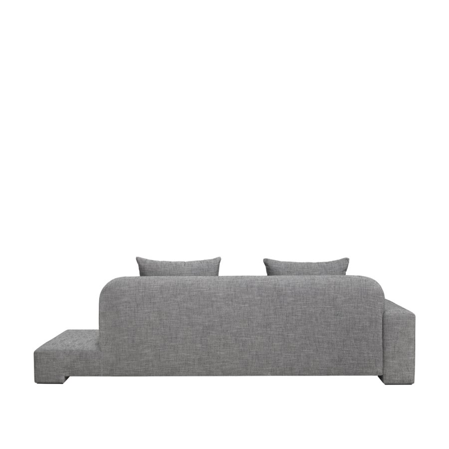BROSTE COPENHAGEN Bay Chaiselongue, linke Seite – Stoff in Anthrazitgrau-Melange