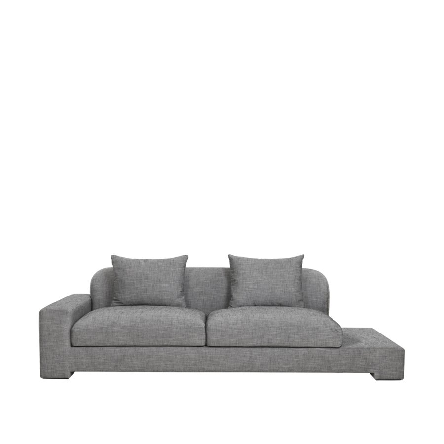 BROSTE COPENHAGEN Bay Chaiselongue, linke Seite – Stoff in Anthrazitgrau-Melange