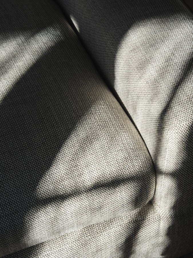 BROSTE COPENHAGEN Bay Chaiselongue, linke Seite – Stoff in Anthrazitgrau-Melange