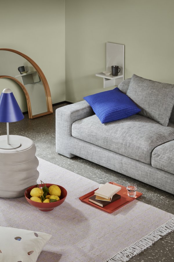 BROSTE COPENHAGEN Bay Chaiselongue, linke Seite – Stoff in Anthrazitgrau-Melange