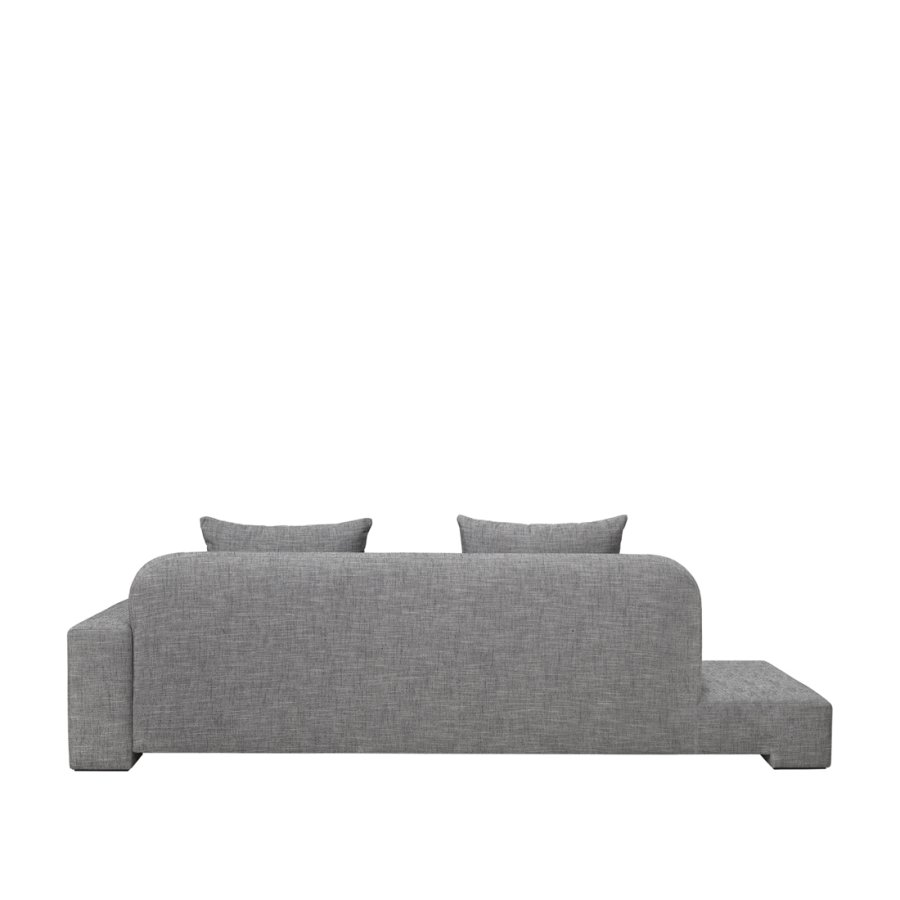 BROSTE COPENHAGEN Bay Chaiselongue, rechte Seite – Stoff in Anthrazitgrau-Melange