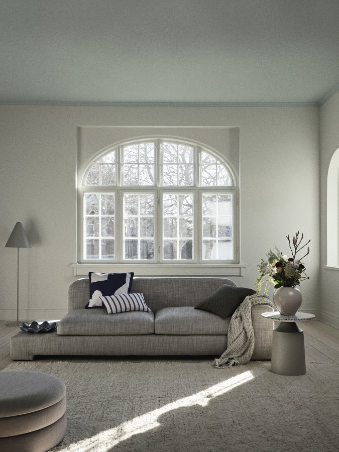 BROSTE COPENHAGEN Bay Chaiselongue, rechte Seite – Stoff in Anthrazitgrau-Melange