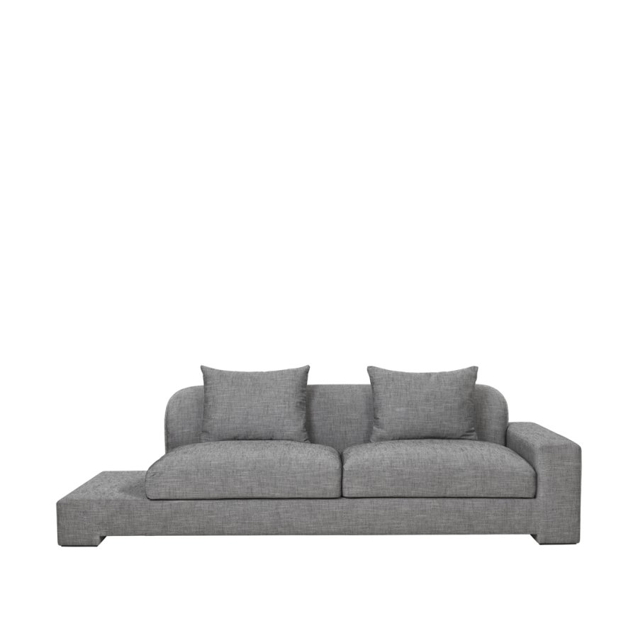 BROSTE COPENHAGEN Bay Chaiselongue, rechte Seite – Stoff in Anthrazitgrau-Melange