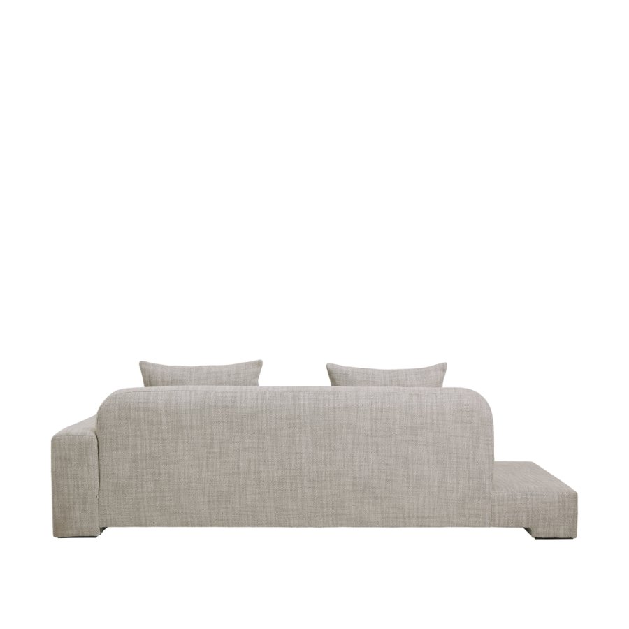 BROSTE COPENHAGEN Bay Chaiselongue, rechte Seite – beigefarbener Melange-Stoff