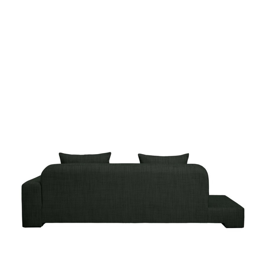 BROSTE COPENHAGEN Bay Chaiselongue, rechte Seite – grüner Melange-Stoff
