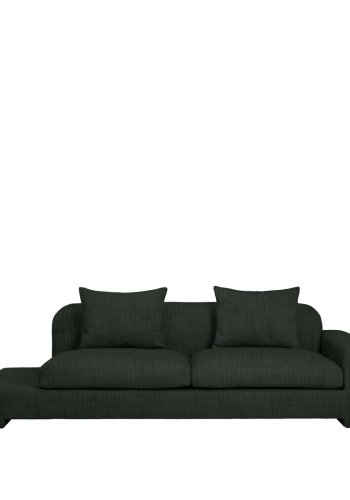 BROSTE COPENHAGEN Bay Chaiselongue, rechte Seite – grüner Melange-Stoff