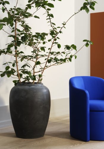 BROSTE COPENHAGEN Pond lenestol, m. armlener - bltt stoff