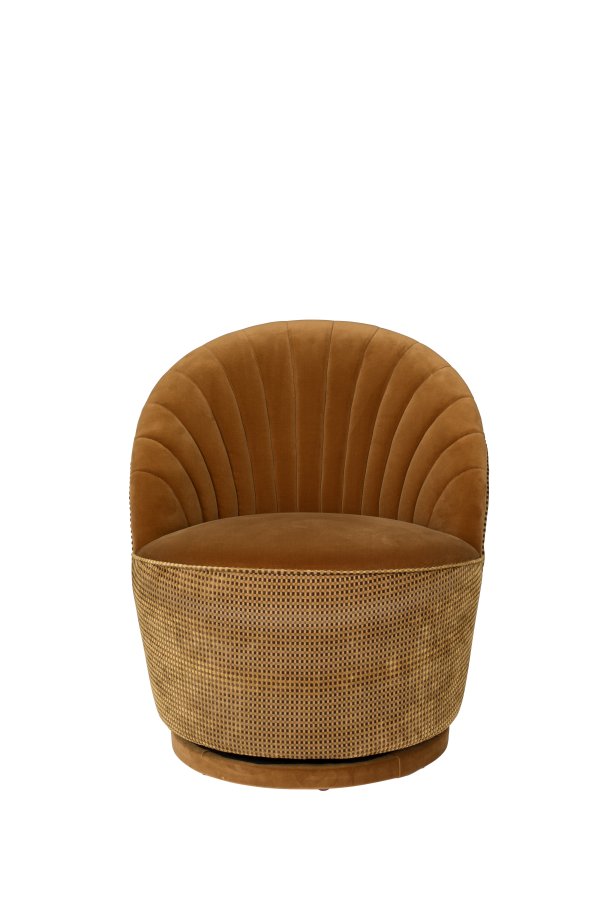 DUTCHBONE Madison Drehstuhl - orangefarbener Whiskey-Samtstoff