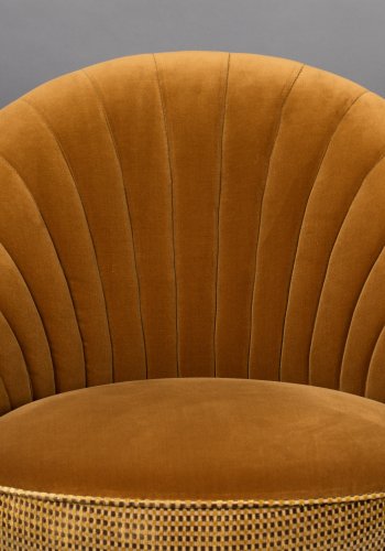 DUTCHBONE Madison Drehstuhl - orangefarbener Whiskey-Samtstoff