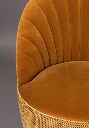 DUTCHBONE Madison Drehstuhl - orangefarbener Whiskey-Samtstoff