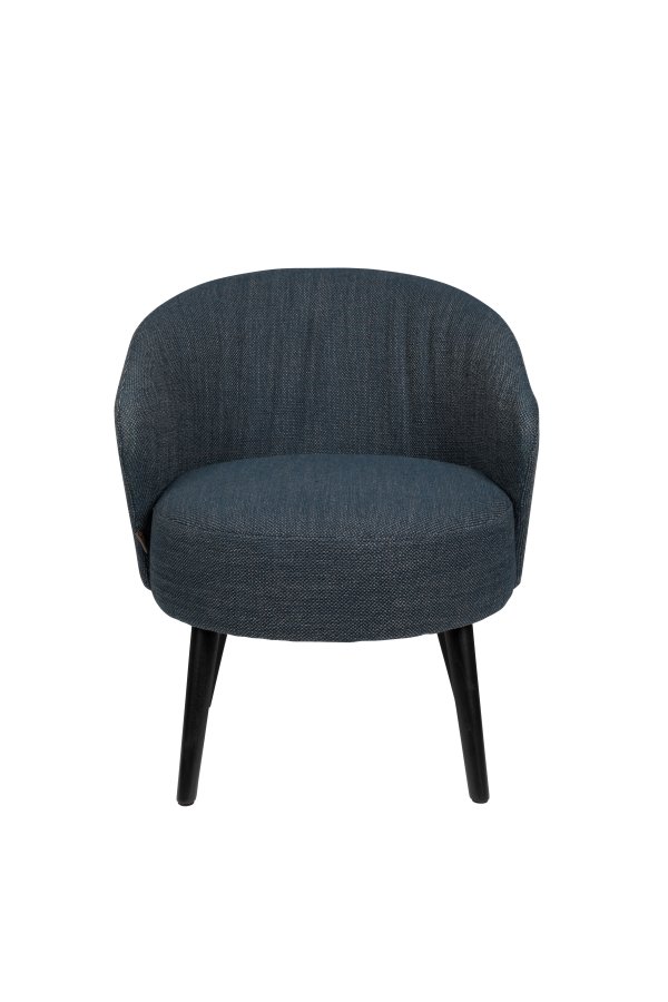 DUTCHBONE Waldo lenestol, med armlener - bl polyester og sort metall/eik