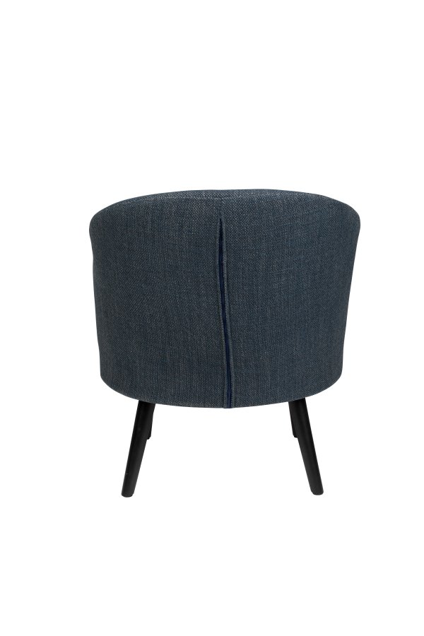 DUTCHBONE Waldo lenestol, med armlener - bl polyester og sort metall/eik