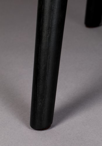 DUTCHBONE Waldo lenestol, med armlener - bl polyester og sort metall/eik