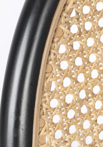 ZUIVER Spike loungestol - naturlig rotting, rosa polyester og sort stl