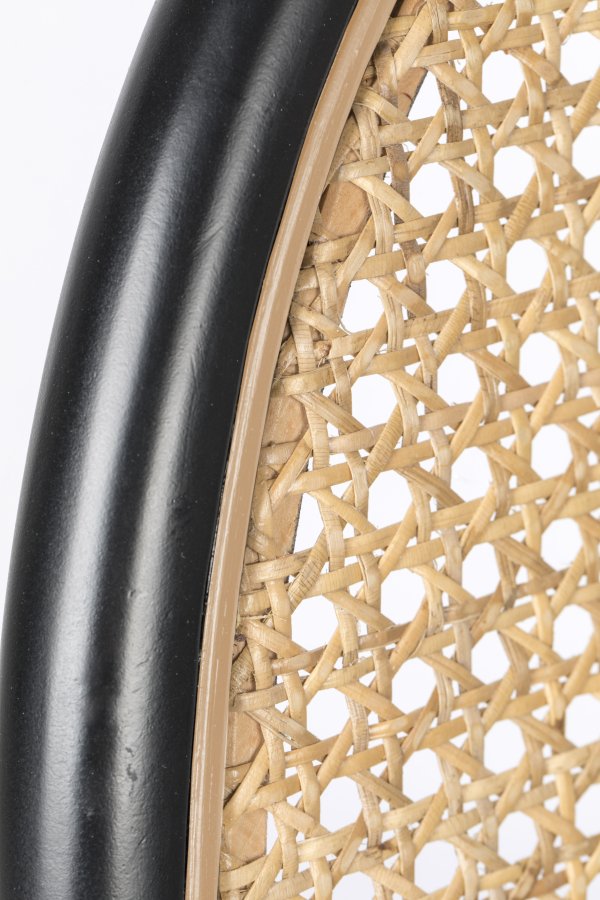 ZUIVER Spike loungestol - naturlig rotting, rosa polyester og sort stl