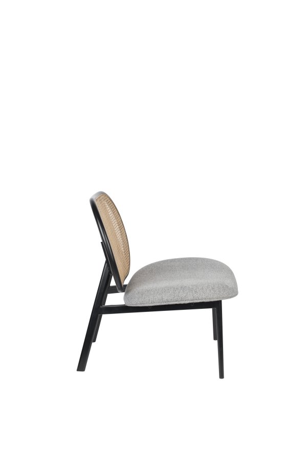 ZUIVER Spike loungestol - naturlig rotting, gr polyester og sort stl