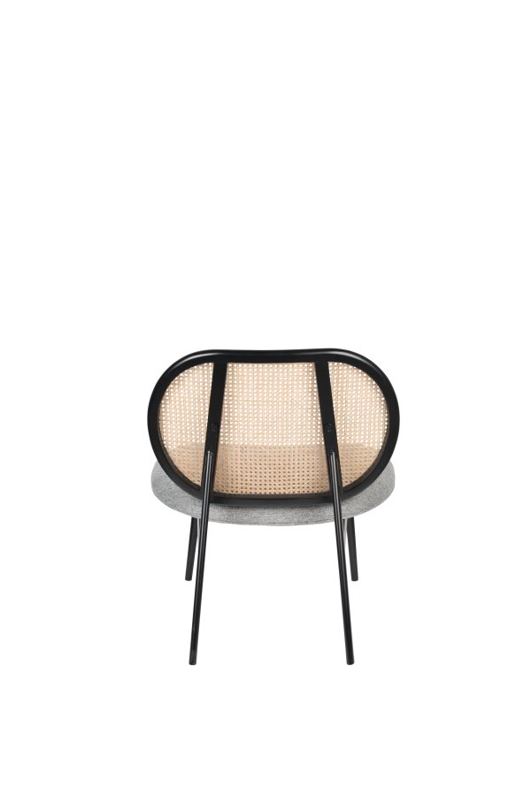 ZUIVER Spike loungestol - naturlig rotting, gr polyester og sort stl