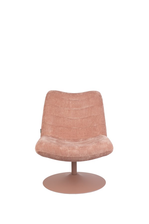 ZUIVER Bubba svingstol - rosa flyels polyester/nylon og stl
