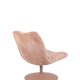 ZUIVER Bubba svingstol - rosa flyels polyester/nylon og stl