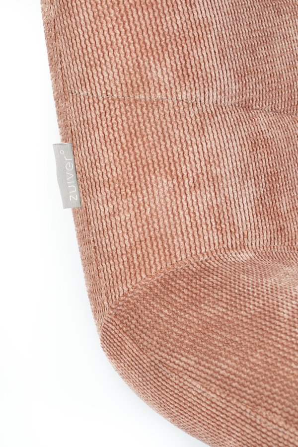 ZUIVER Bubba svingstol - rosa flyels polyester/nylon og stl