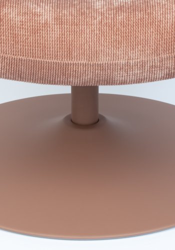 ZUIVER Bubba svingstol - rosa flyels polyester/nylon og stl