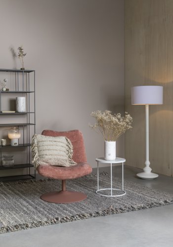 ZUIVER Bubba svingstol - rosa flyels polyester/nylon og stl