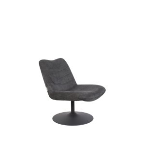 ZUIVER Bubba snurrstol - mörkgr sammetspolyester/nylon och stl