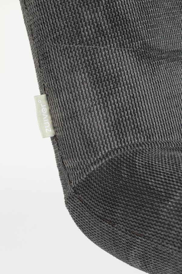 ZUIVER Bubba svingstol - mrkegr flyelspolyester/nylon og stl