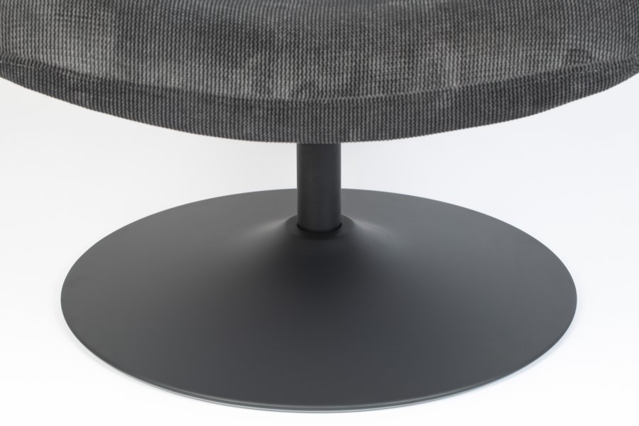 ZUIVER Bubba svingstol - mrkegr flyelspolyester/nylon og stl