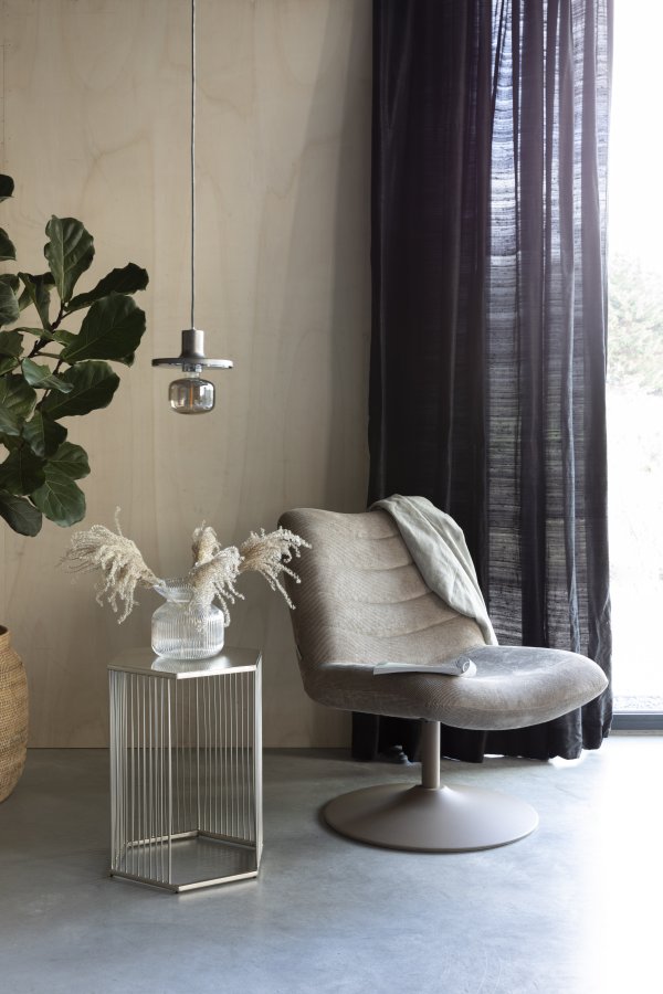 ZUIVER Bubba svingstol - beige flyel polyester/nylon og stl