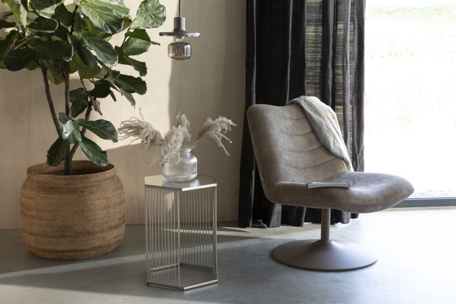 ZUIVER Bubba svingstol - beige flyel polyester/nylon og stl